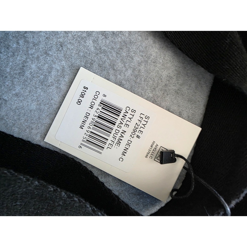 London Fog Canvas Duffel Bag Denim Weekend Travel Luggage Carry On NWT - Picture 5 of 9